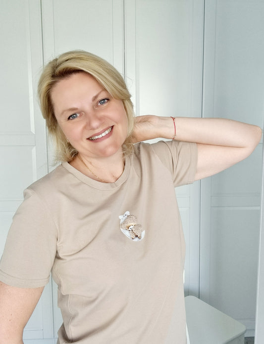 Trikotažiniai siuvinėti marškinėliai suaugusiems "Kudlius"